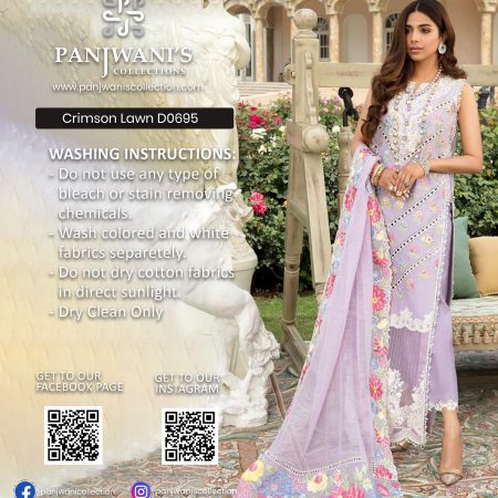 Crimson Chikankari Lawn - D0695
