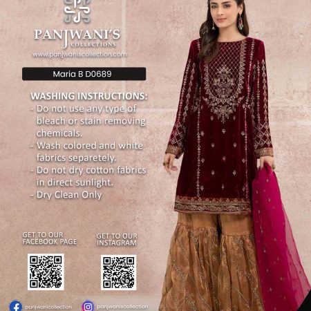 MARIA B READY WEAR  velvet  wedding collection 2021 - D0689
